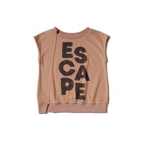Omamimini Kids Sleeveless Pull-Over Terry Top With Escape Print